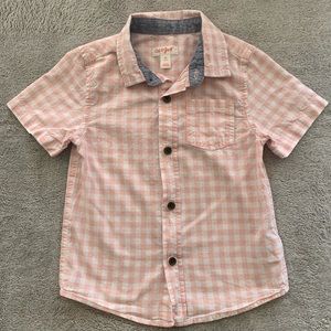 Cat & Jack Short Sleeve Gingham Button Up Shirt